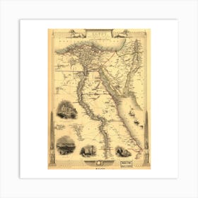 Map Of Egypt Art Print