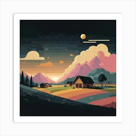 A simple and vibrant little land 9 Art Print