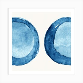 Blue Watercolor Circles 1 Art Print