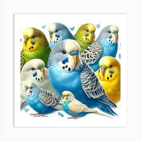 Budgerigars 1 Art Print