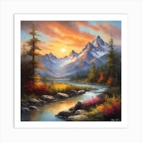 Sunset In The Mountains 4 Art Print