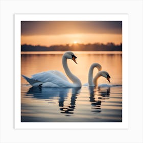 Swans On The Lake Art Print