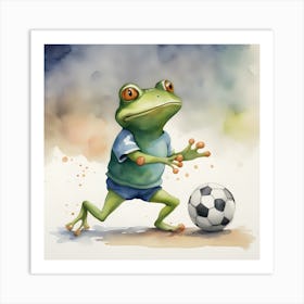 Frog Soccer Art Print