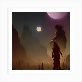 Two Moon Art Print