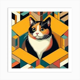 Cat In A Box 1 Art Print