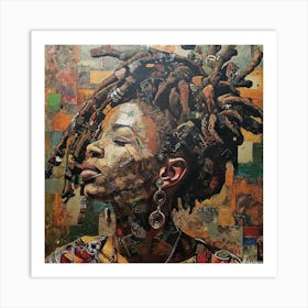 African Woman With Dreadlocks #06 Art Print