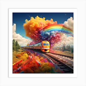 Rainbow Train Art Print