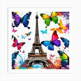 Colorful Butterflies In Paris 1 Art Print