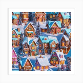 Gingerbread Town Art Print