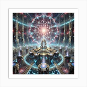 A Majestic And Futuristic Depiction Of The Fractal Art Print