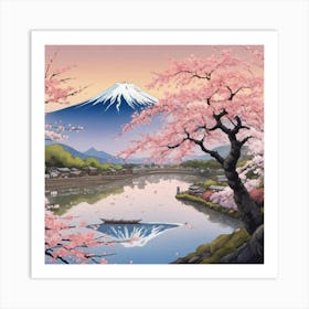 Cherry Blossoms In Fuji 5 Art Print