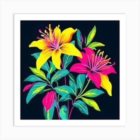 Colorful Lilies Art Print