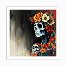 Day Of The Dead Skull 9 Art Print