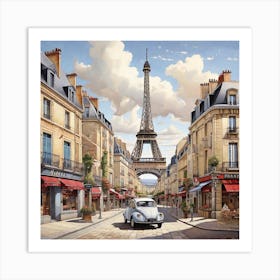 Paris Street Scene 1 Art Print