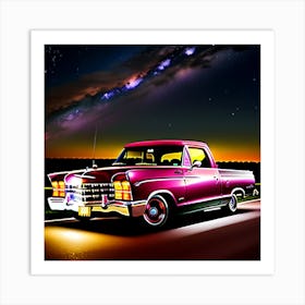 Classic Car At Night Art Print