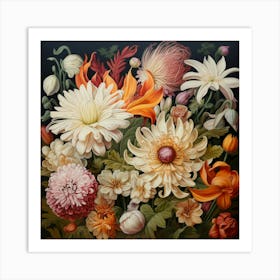 Oil Flower (8) Art Print