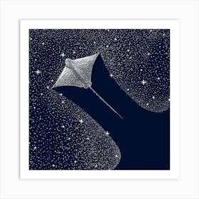 Starry Ornate Eagle Ray SQUARE Art Print