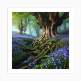 Bluebells In The Forest 8 Art Print