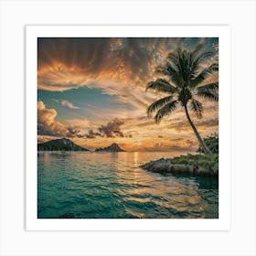 Sunset On The Island Art Print