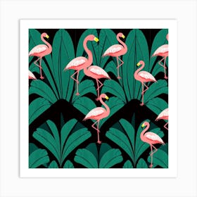 Pink Flamingos Art Print