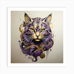 Purple Cat 2 Art Print