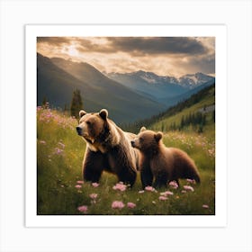 Grizzly Bears 2 Art Print