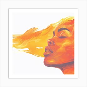 Woman In Flames Art Print