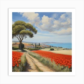 Champ de coquelicots  Art Print