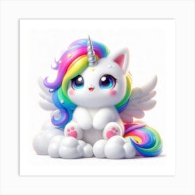 Unicorn Cat, caticorn 2 Art Print