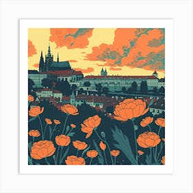 A Prague Castle Lofi Illustration 1720468189 3 Art Print