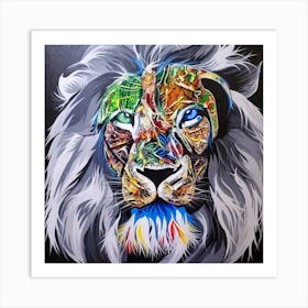 Abstract Lion Art Print