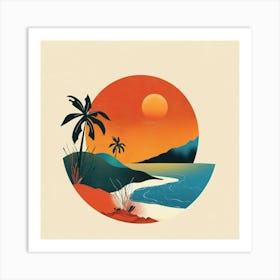 Sunset At The Beach Art Print