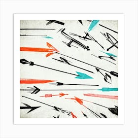 Abstract Hand Drawn Arrows And Pointers Set Collection Positioned At Various Angles Across The Canv (3) Art Print