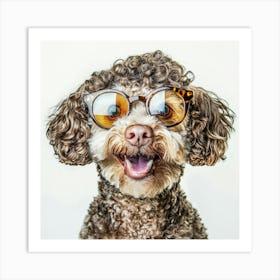 Poodle Wearing Sunglasses Art Print