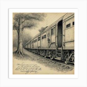 Train On The Tracks Art Print