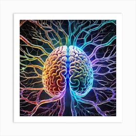 Colorful Brain Art Print