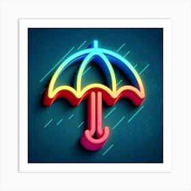 Neon Umbrella 1 Art Print