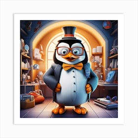 Penguin In A Suit Art Print