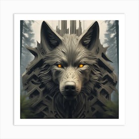 Wolf In The Woods 58 Art Print