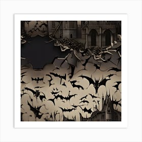 Bats In A Castle Art Print