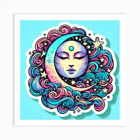 Moon And Stars 2 Art Print