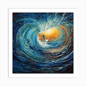 Surfer In The Wave 1 Art Print