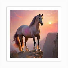 Horse In The Sunset 1 Art Print