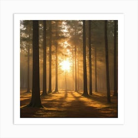 Sunrise In The Forest Poster