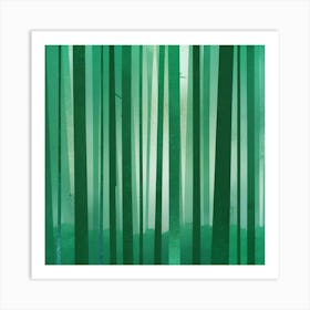 Green Bamboo Forest Art Print
