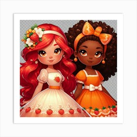 Strawberry Shortcake Girls Art Print