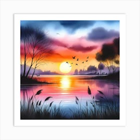 Sunset Painting 13 Art Print