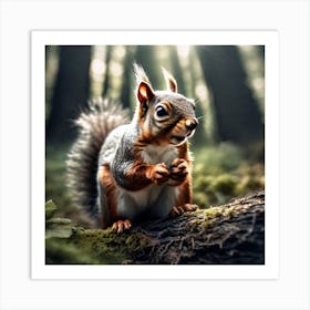 Squirrel In The Forest 194 Art Print