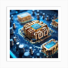 Chip On A Circuit Board Art Print