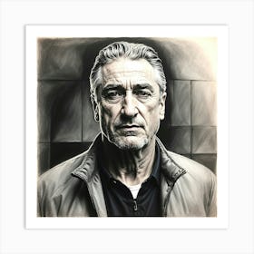 Chalk Painting Of Robert De Niro Art Print